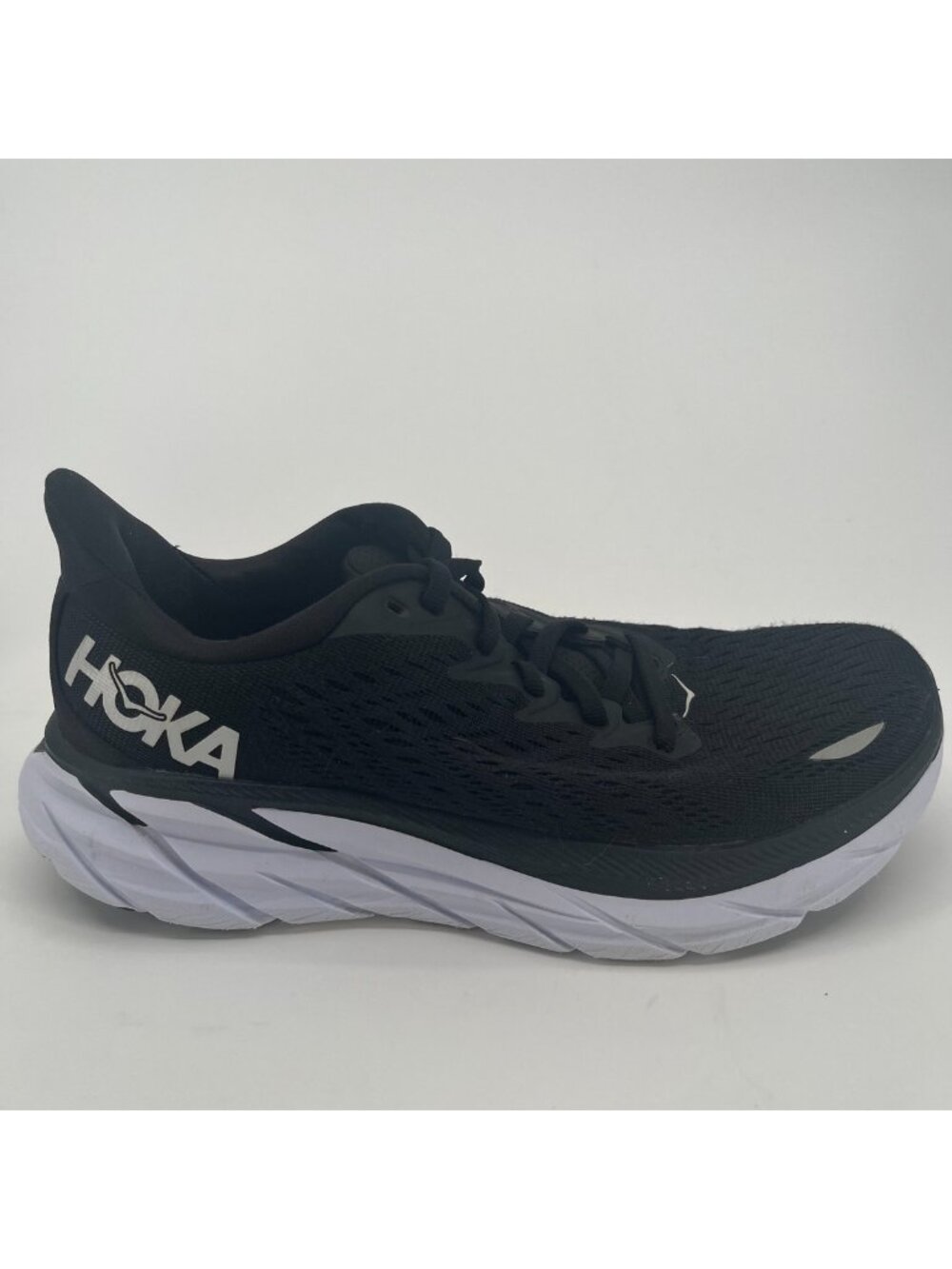 Hoka One One Clifton 8 Womens Size 5 Black White Athletic Running Shoes Sneakers